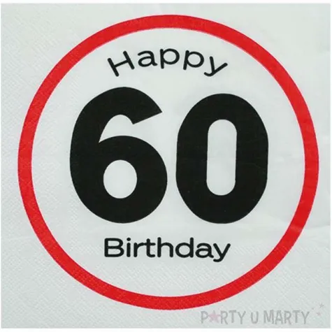 serwetki 60 urodziny znak ootb 33 cm 20 szt