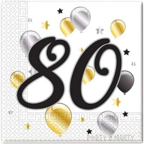 serwetki 80 urodziny balloons procos 33 cm 20 szt