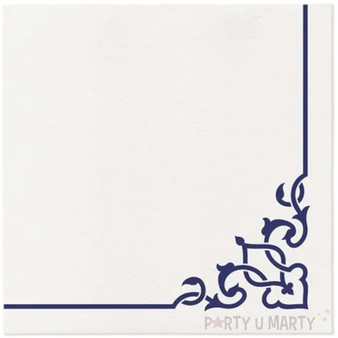 serwetki airlaid elegancki ornament niebieskie paw 40 cm 50 szt