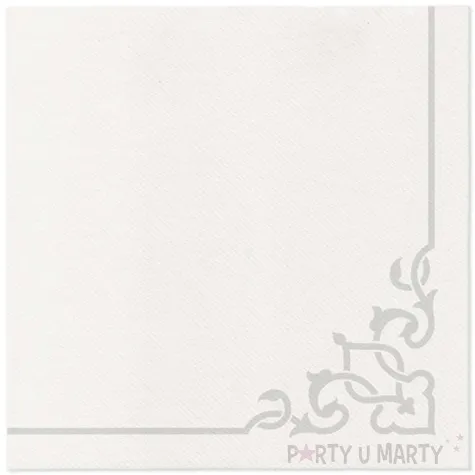 serwetki airlaid elegancki ornament srebrne 40 cm 50 szt