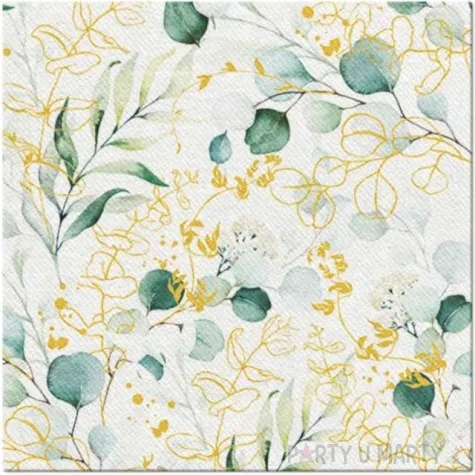 serwetki airlaid eukaliptus ze zlotem paw 40 cm 50 szt