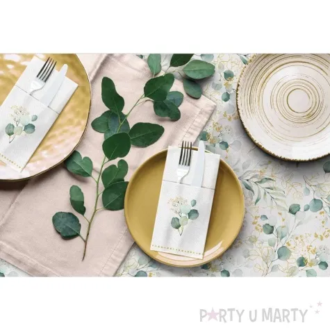 serwetki airlaid eukaliptus zielony bialy paw 40 cm 50 szt