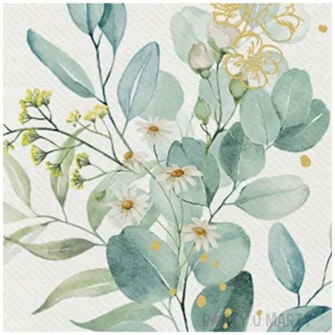 serwetki airlaid eukaliptus zielony bialy paw 40 cm 50 szt