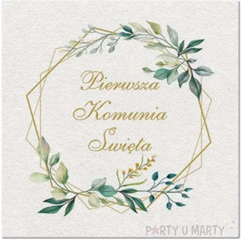 serwetki airlaid komunia swieta eukaliptus paw 40 cm 50 szt