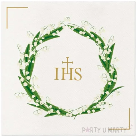 serwetki airlaid komunia swieta ihs konwalie paw 40 cm 50 szt