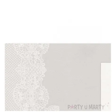 serwetki airlaid koronka srebrny bialy paw 40 cm 50 szt