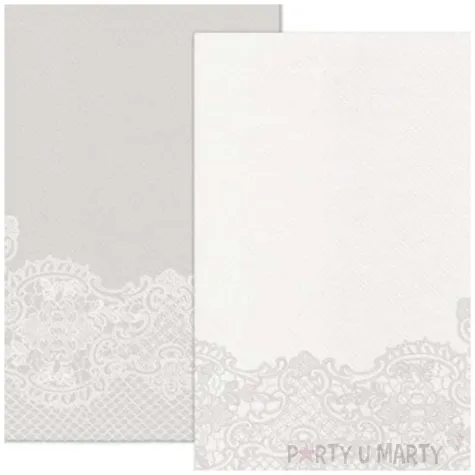 serwetki airlaid koronka srebrny bialy paw 40 cm 50 szt