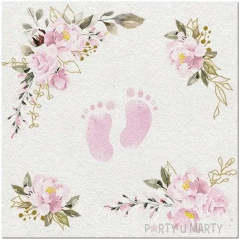 serwetki airlaid stopki i roze paw 40 cm 50 szt