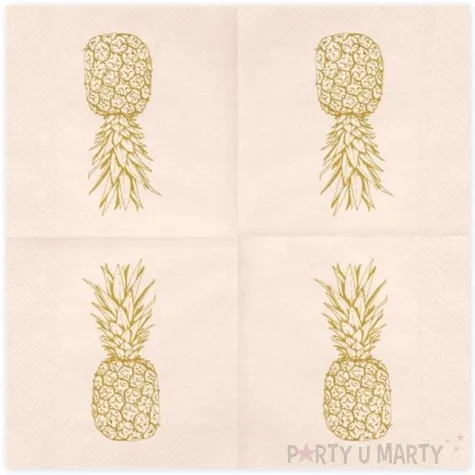serwetki aloha ananas jasnobrzoskwiniowe partydeco 33 cm 20 szt