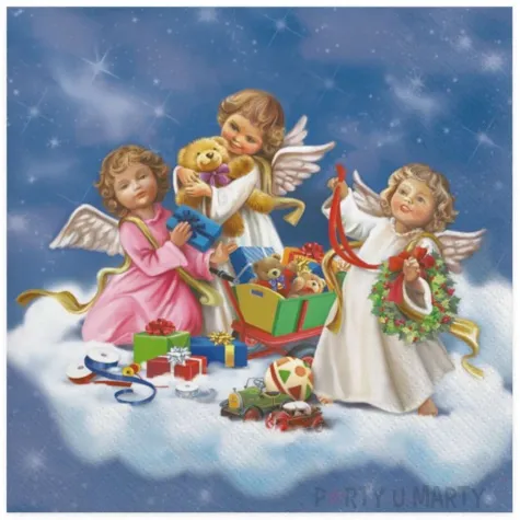 serwetki aniolki z zabawkami maki 33 cm 20 szt