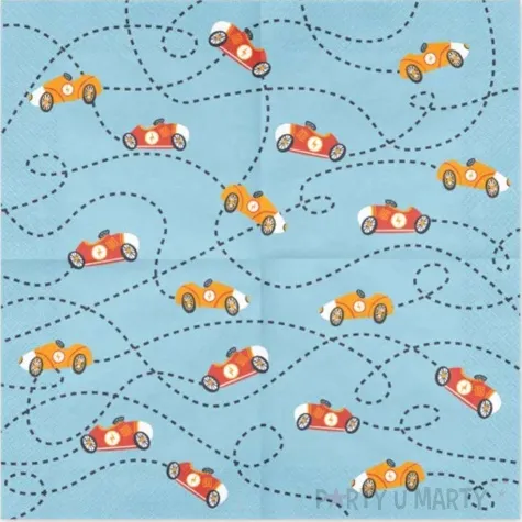 serwetki autka blekitne partydeco 33 cm 12 szt