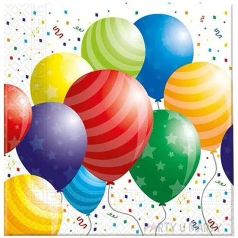 serwetki balloons celebration 33 cm procos 20 szt