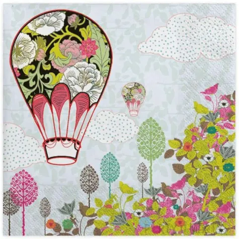 serwetki balon w kwiaty maki 33 cm 20 szt