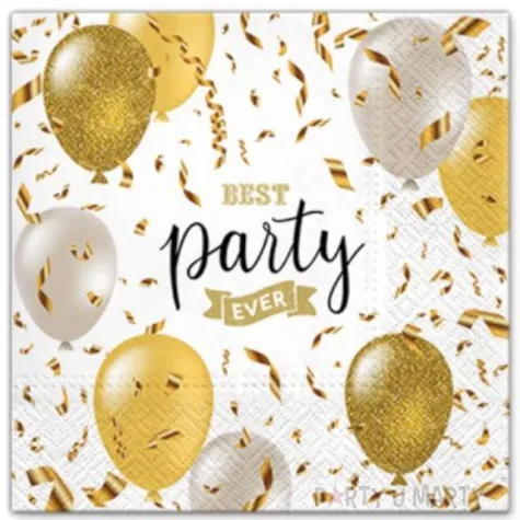 serwetki balony zlote paw 33 cm 20 szt