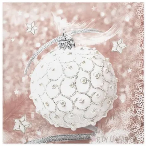 serwetki bombka perlowa z piorkiem maki 33 cm 20 szt