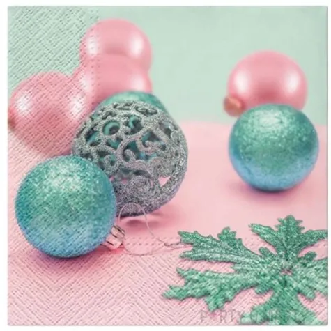 serwetki bombki kolorowe paw 33 cm 20 szt