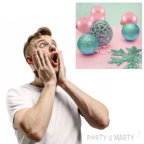 serwetki bombki kolorowe paw 33 cm 20 szt