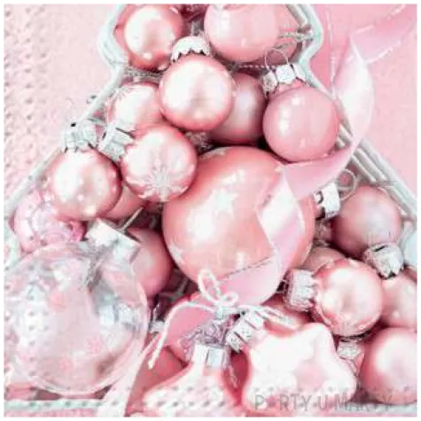 serwetki bombkowa choinka rozowe paw 33 cm 20 szt