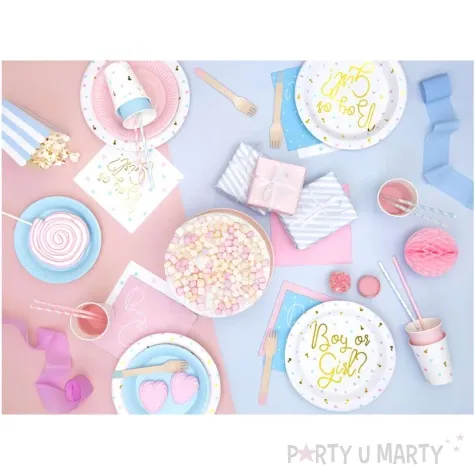 serwetki boy or girl biale partydeco 33 cm 20 szt