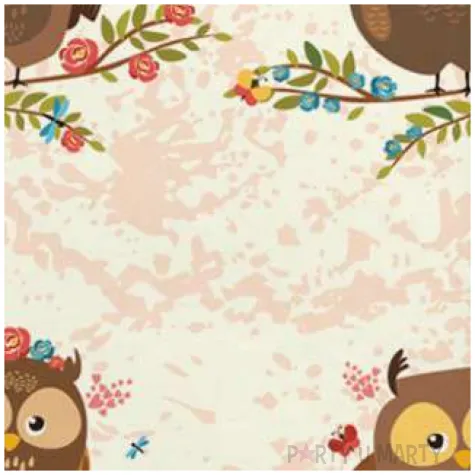 serwetki brazowe sowy na galezi maki 33 cm 20 szt