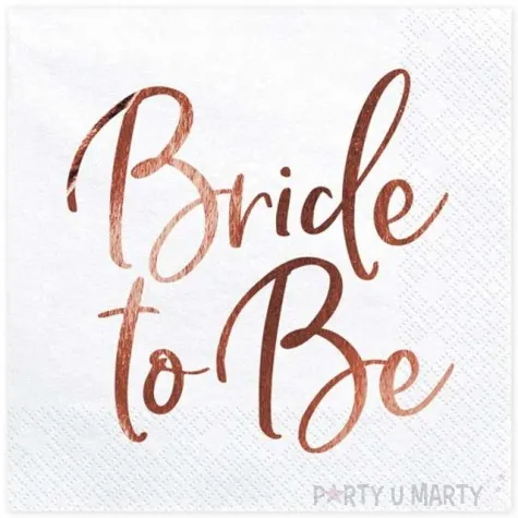 serwetki bride to be biale partydeco 33 cm 20 szt