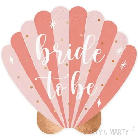 serwetki bride to be muszelka rozowy partydeco 20 szt