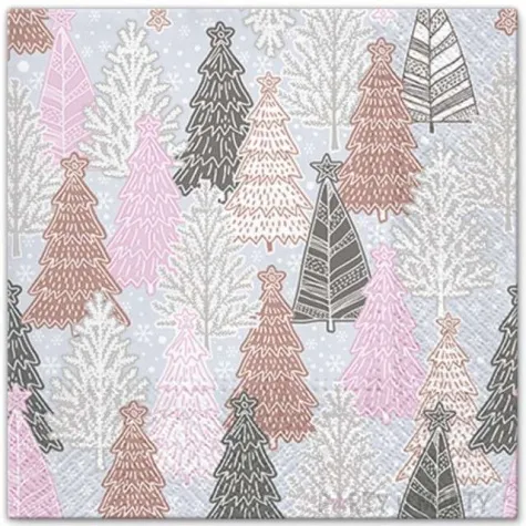 serwetki brokatowe swierki srebrny paw 33 cm 20 szt