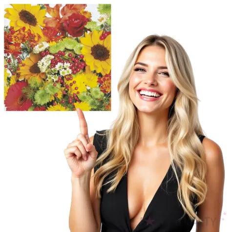 serwetki bukiet jesiennych kwiatow maki 33 cm 20 szt