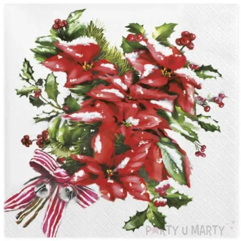 serwetki bukiet poinsecji maki 33 cm 20 szt