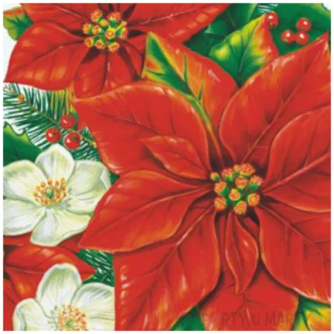 serwetki bukiet poinsecji na bialym tle maki 33 cm 20 szt