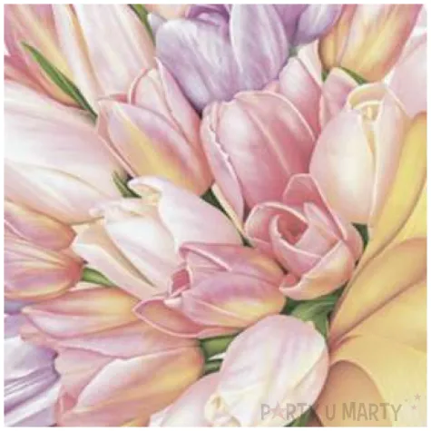 serwetki bukiet tulipanow z kokarda maki 33 cm 20 szt