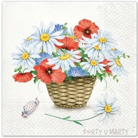 serwetki bukiet w wiklinie paw 33 cm 20 szt