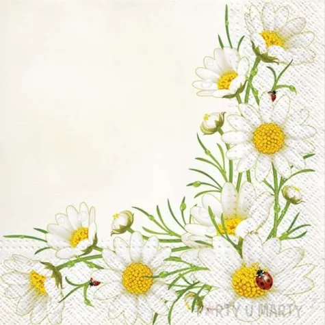 serwetki bukiet z margaretek paw 33 cm 20 szt