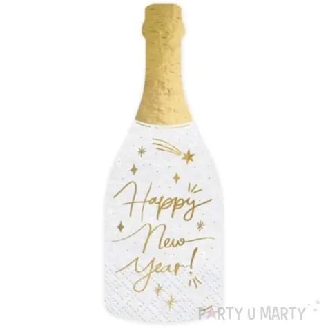 serwetki butelka szampana happy new year partydeco 38 x 14 cm 20 szt