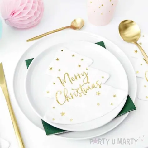 serwetki choinka merry christmas partydeco 16 cm 20 szt