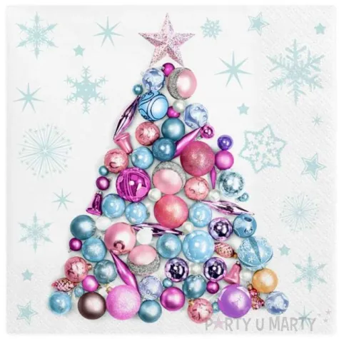 serwetki choinka wykonana z bombek maki 33 cm 20 szt