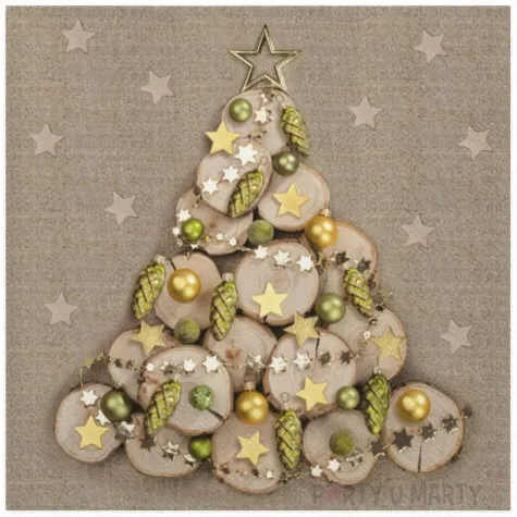 serwetki choinka z drewnianych krazkow maki 33 cm 20 szt