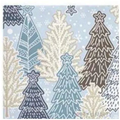 serwetki choinkowy las kolorowe paw 33 cm 20 szt