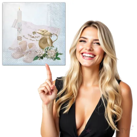 serwetki chrzest kompozycja chlopca maki 33 cm 20 szt