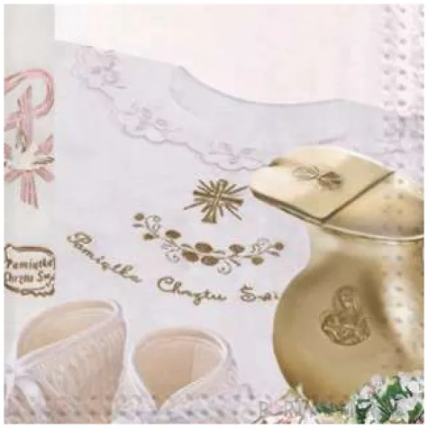 serwetki chrzest kompozycja dziewczynki maki 33 cm 20 szt