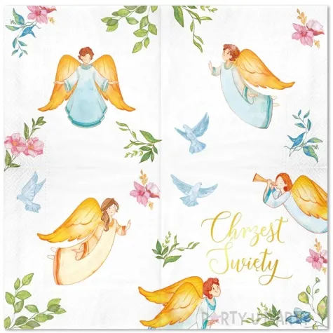 serwetki chrzest swiety anioly golebie partypal 33 cm 10 szt