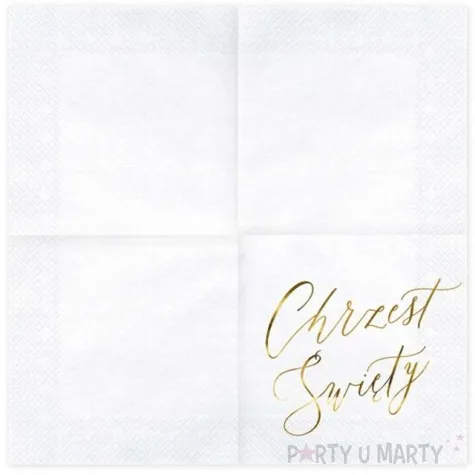 serwetki chrzest swiety biale partydeco 33cm 20 szt
