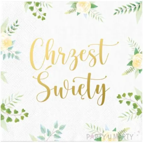 serwetki chrzest swiety eukaliptus partypal 10 szt 33 cm