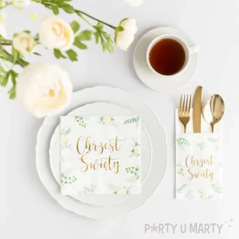 serwetki chrzest swiety eukaliptus partypal 10 szt 33 cm