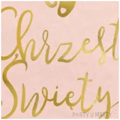 serwetki chrzest swiety rozowy partydeco 33 cm 12 szt