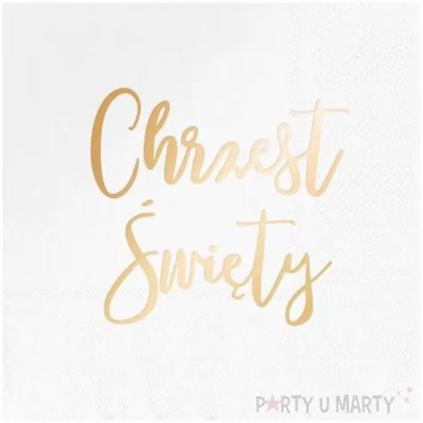 serwetki chrzest swiety zloty biale partypal 10 szt 33 cm