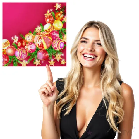 serwetki czerwony wianek z bombkami maki 33 cm 20 szt