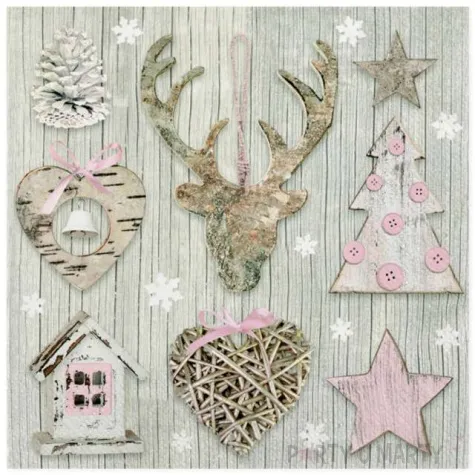 serwetki dekoracja bozonarodzeniowa z rozem maki 33 cm 20 szt