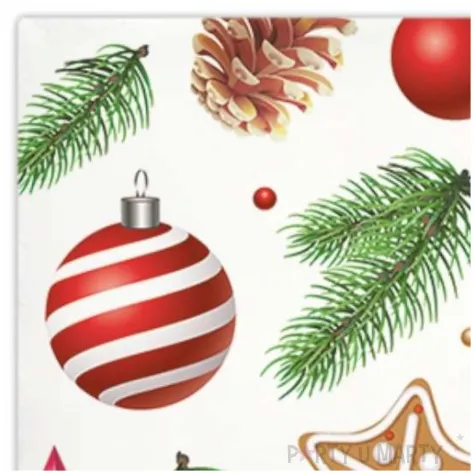 serwetki dekoracje choinkowe biale paw 33 cm 20 szt