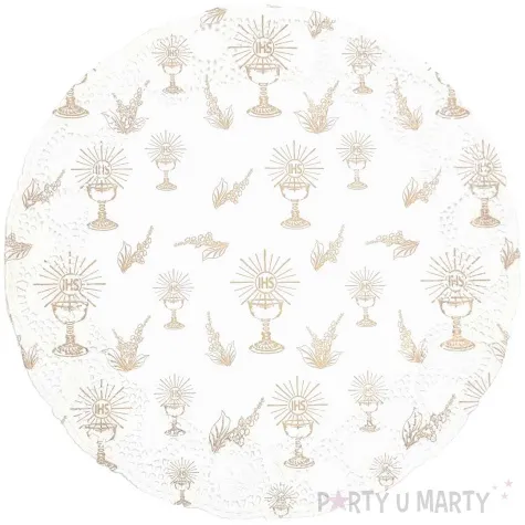 serwetki dekoracyjne komunia swieta ihs kielich bialy arpex 33 cm 6 szt